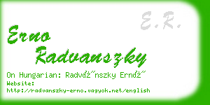 erno radvanszky business card